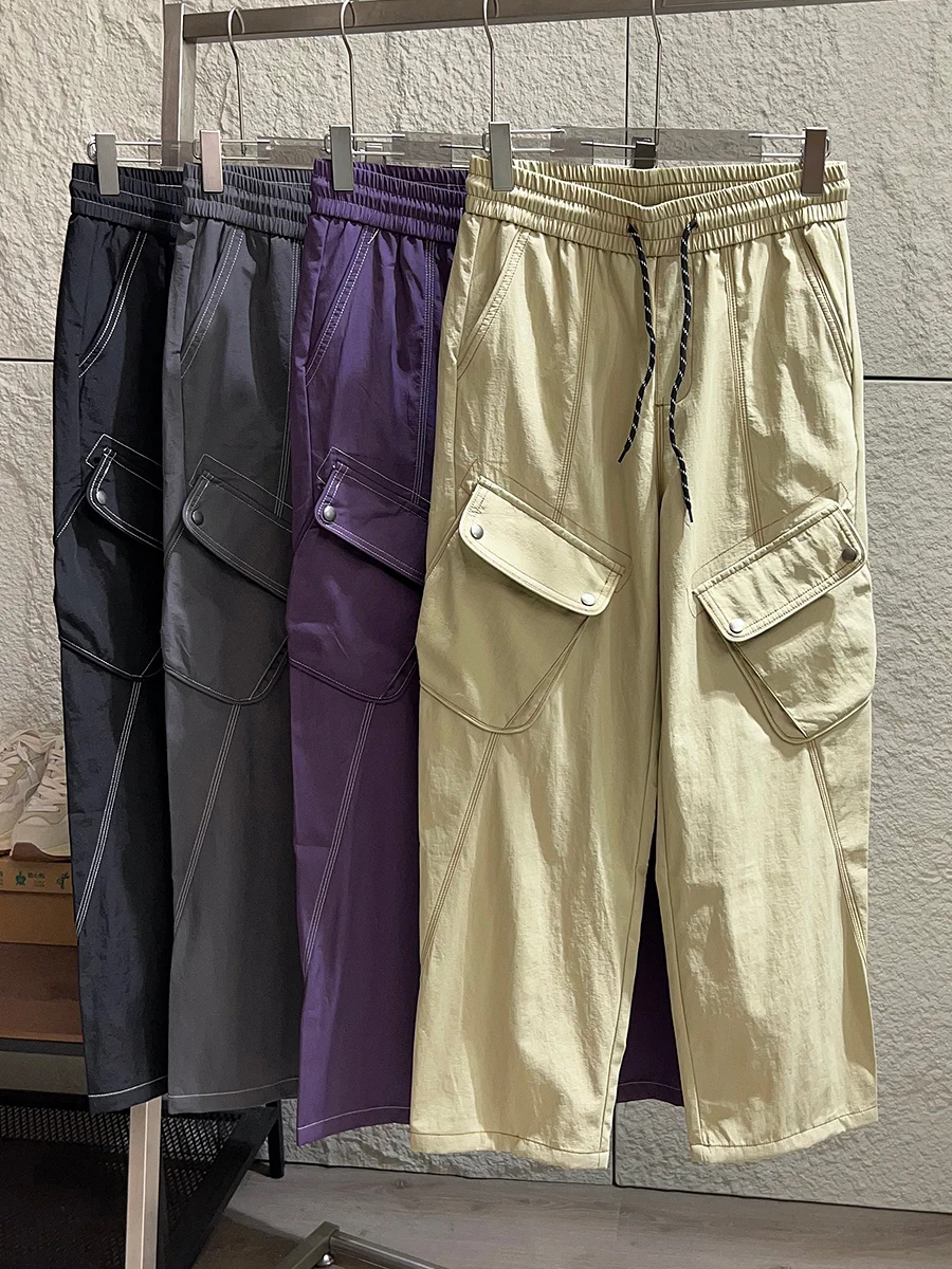 Outdoor Men's Casual Pants Water-Resistant Multi-Pocket Workwear Quick-Dry Versatile Straight Leg Mid-Waist Other Material