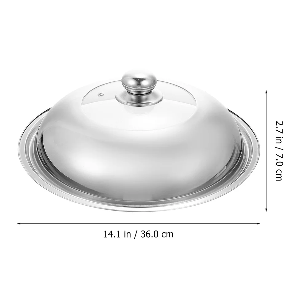 Tapa de olla para el hogar, tapa de sartén de vidrio y acero inoxidable, tapa de Metal ligera para cocinar, suministros de cocina, sartén
