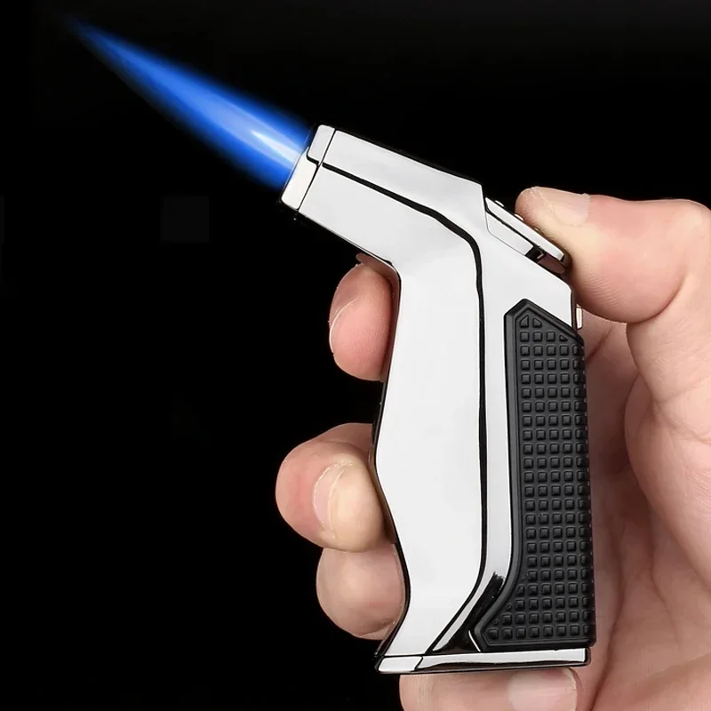 New Metal JOBON Windproof Cigar Lighter Personalized Elbow Blue Flame with Cigar Opener Inflatable Lighter Smoking Accessories