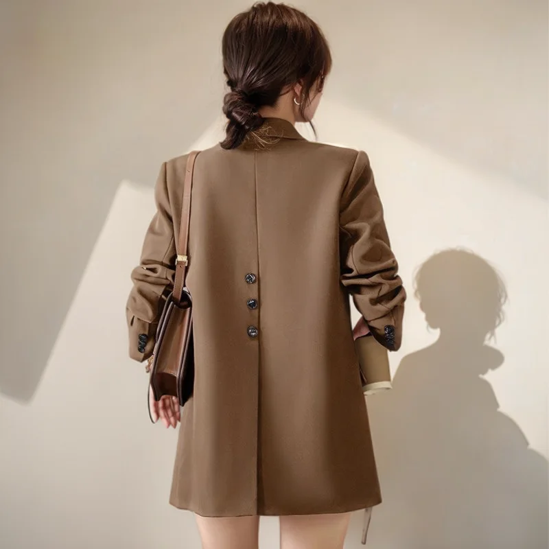 

Blazers Womans Coat Womens Embroidered Linen Petite Office Femme Outerwear Notch Lapel Slim Cut Pearl Button Diagonal Breathable