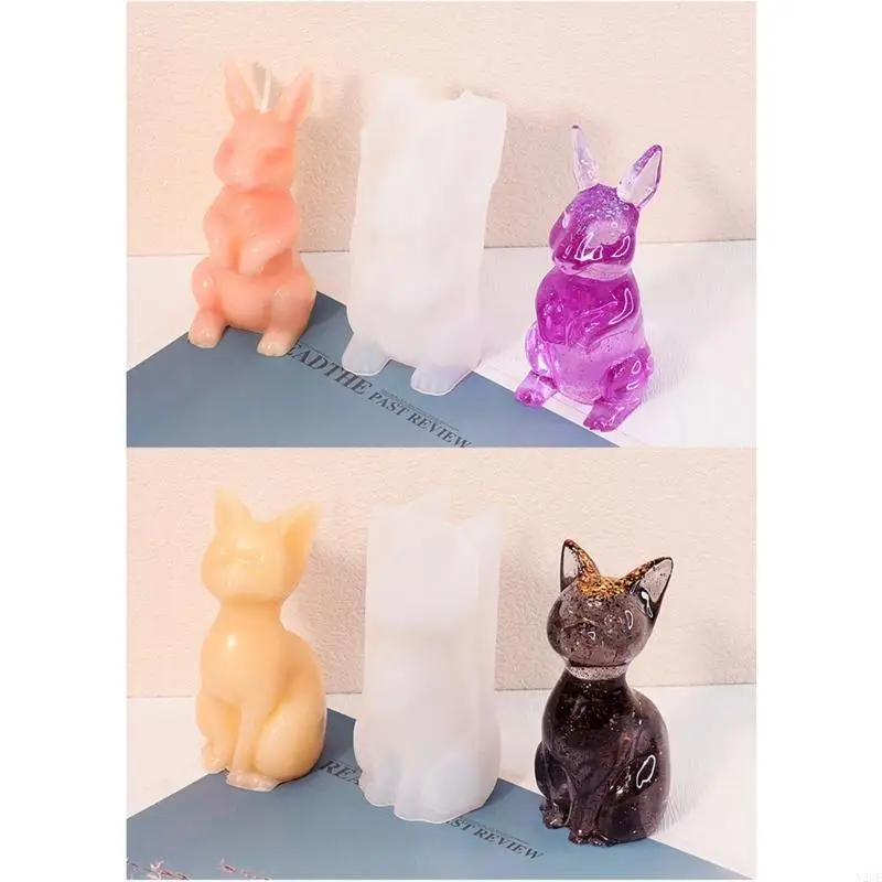 N2Ue Dog Rabbit Mold Epoxy Resin Casting Silicone Mold