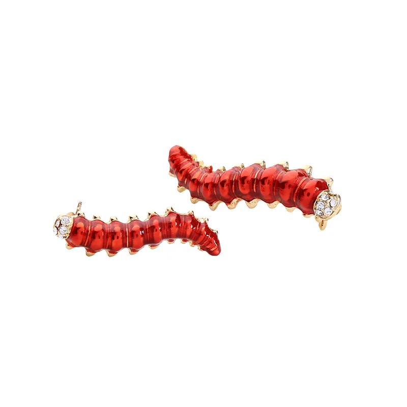 Cute Color Caterpillar Dripping Oil Brooch New Clothing Neckline Hat Pin Brooches Woman Accessories