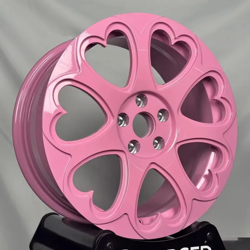 Hot Sale Custom Pink Heart Shape Forged Deep Concave Wheels 18-22 Inch 5x114.3 5x120 for Corvette Mustang Civic 4 pcs