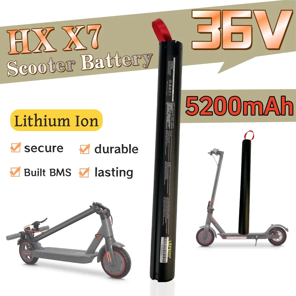 

New 36V 5200mAH X7 Scooter Replace Rechargeable Lithium Battery Pack 187Wh , HX Scooter Battery Accessories