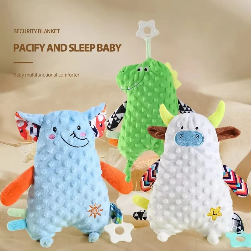 Newborn Plush Security Blanket Animal Comfort Towel Soft Soothing Doll Sleep Toy for Babies Infants