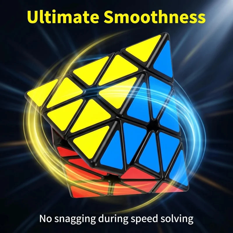 Qiyi Pyramid Cube Black Triangle Speed Cube Pyramid Black Speed Cube Gift of Logical Thinking For Boys
