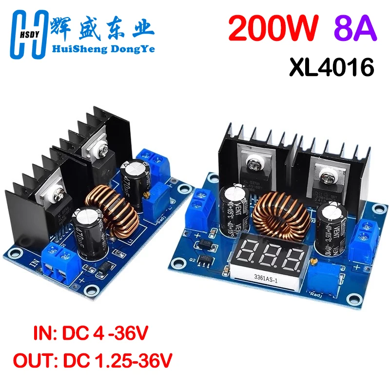 XL4016 PWM Adjustable 4-36V To 1.25-36V Step-Down Board Module Max 8A 200W DC-DC Step Down Buck Converter Power Supply