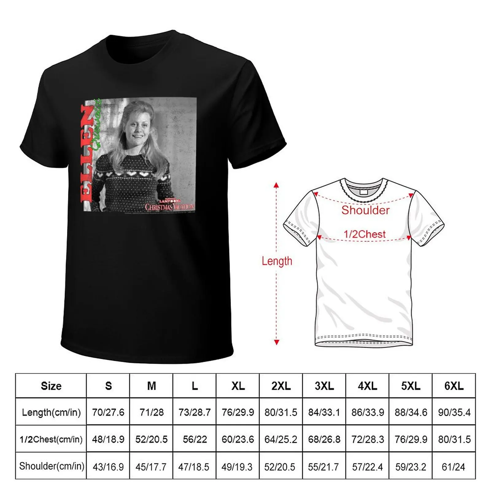 National Lampoon39;s Christmas Vacation Ellen Griswold T-Shirt Sports Casual Short Sleeve Cotton Tee