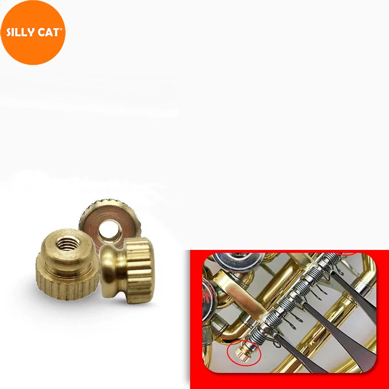 

1 Piece French Horn Knurled Cap Screw Three Button Tenor Horn Four Button Euphonium Button Fixing Nuts for Brass Instruments