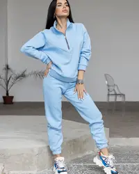 2023 Autumn And Winter Women Casual Hooded Sweatshirt Two-Piece Long Sleeved Solid Color Fleece Feet Shrinking Casual Suit