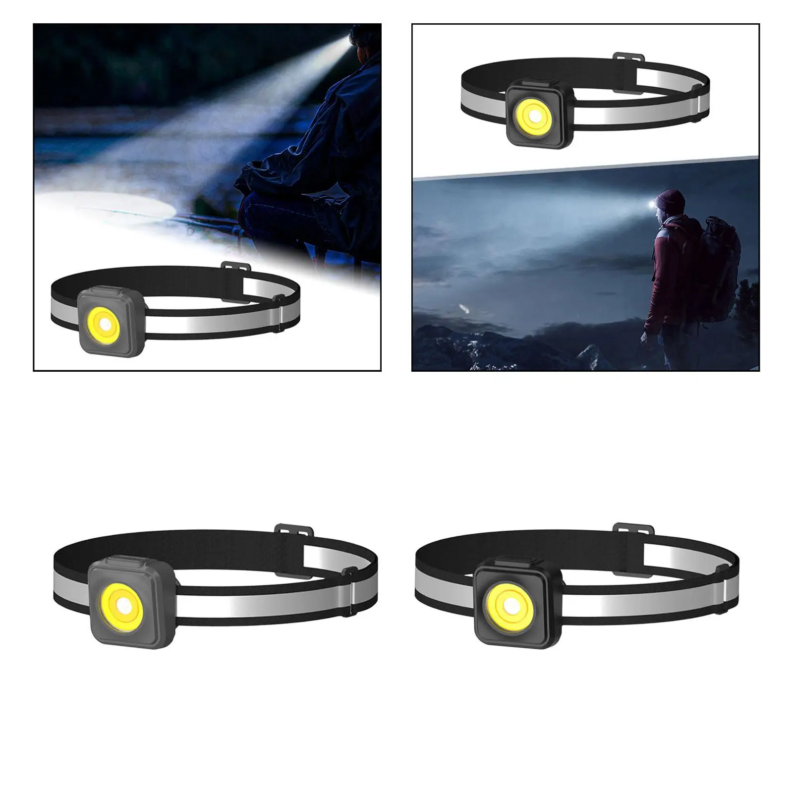 Head Lamp flashlights Head Torch Long Range Work Lamp USB Charging Headlight for Working Riding Night Running Biking Fishing