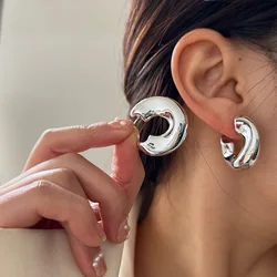 Fashion C Shape Irregular Hoop Earrings Geometric Stud Earrings Ladies Girls Travel Wedding Accessories Jewelry Party Gift