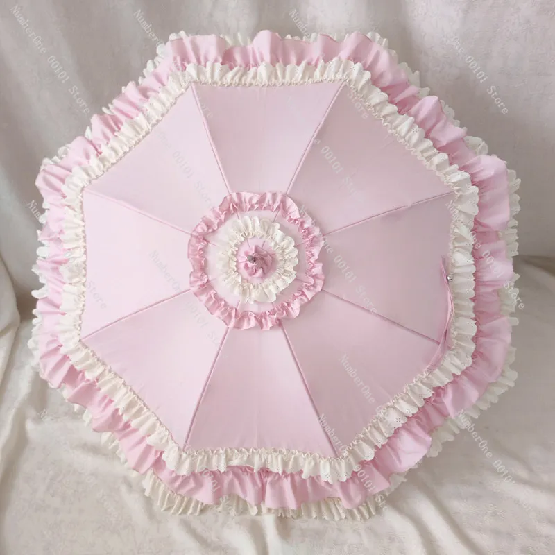 Gothic Heart Lace Umbrella Vintage Decorative Parasol for Wedding Princess Ceremony Photo Prop Party Ornament