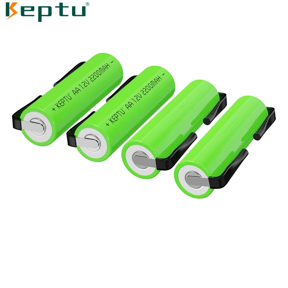 KEPTU AA + AAA con pestañas de soldadura Ni-Mh 1,2 V aa aaa batería recargable Ni-Mh AA 2200 mAh AAA 900 mAh para Afeitadora eléctrica Philips