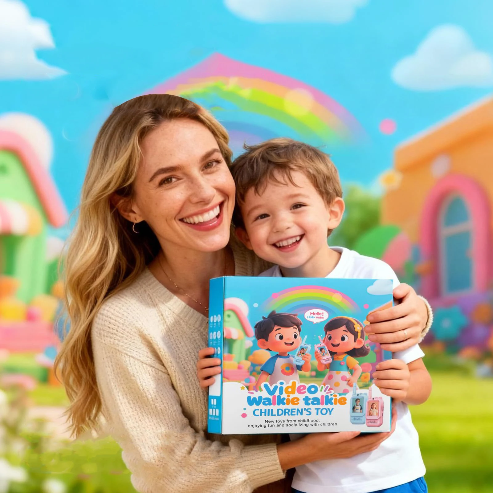 2 Pack Kids Video Walkie Talkies Rechargeable Interphone Toy with HD Camera & 3 Voice Changer Gifts for Boy Girl Indoor Play Use