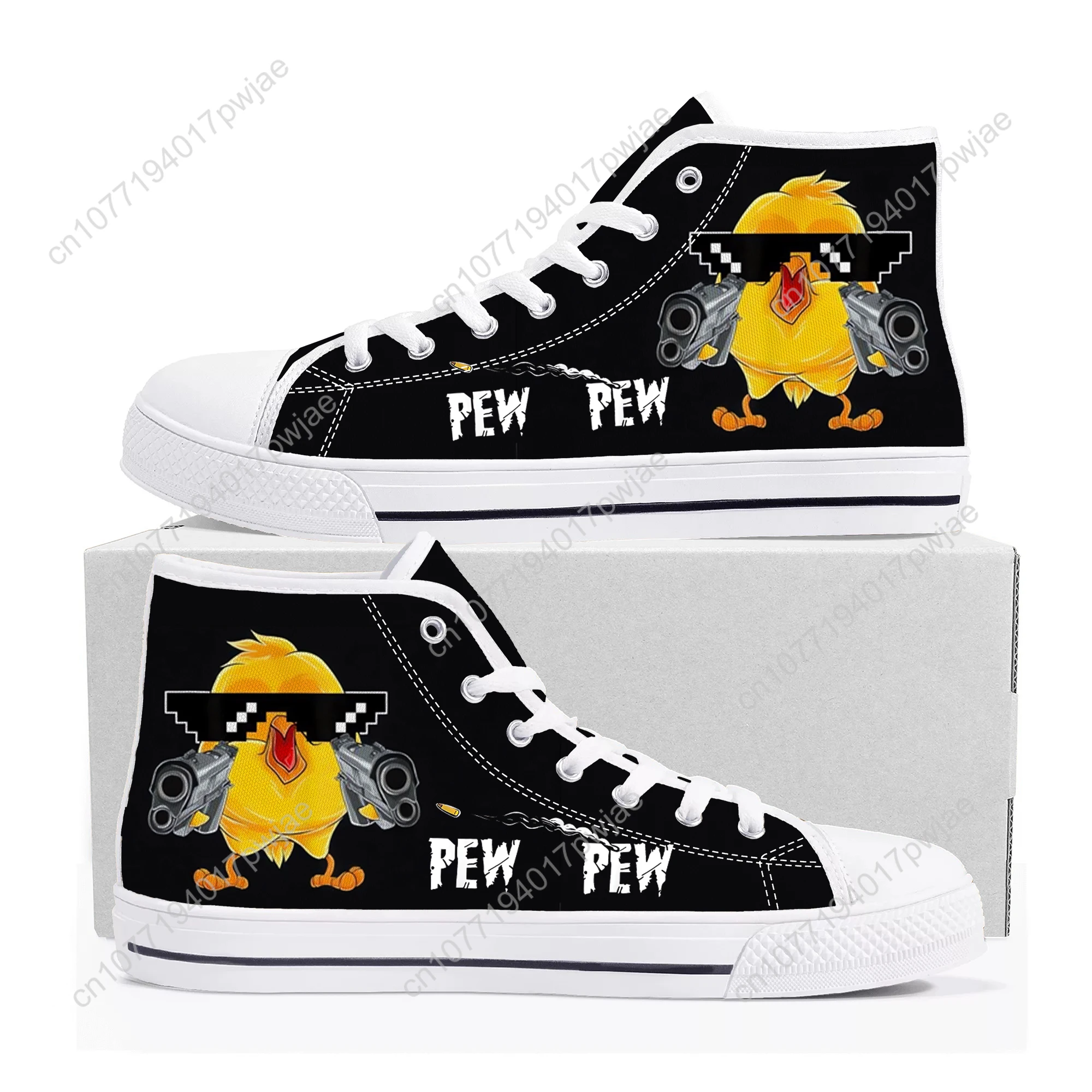 

Pew Pew Madafakas Fun Pattern High Top High Quality Sneakers Mens Womens Sneaker Ghana Casual Custom Shoes