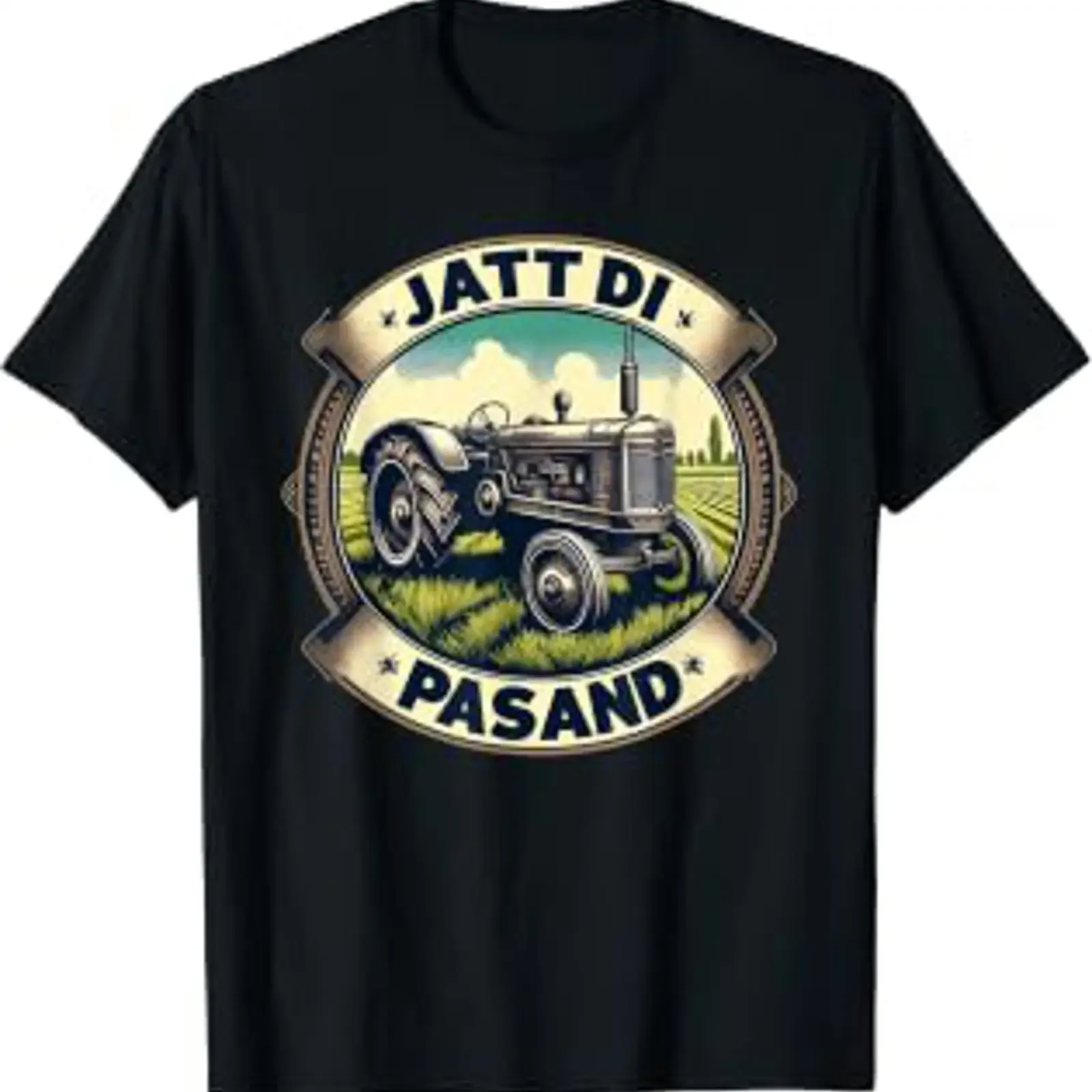 Sikh Punjab Proud Punjabi Jatt Di Pasand T-Shirt im Vintage-Stil, leicht gewaschen, atmungsaktives Oberteil für den Alltag, lässig.