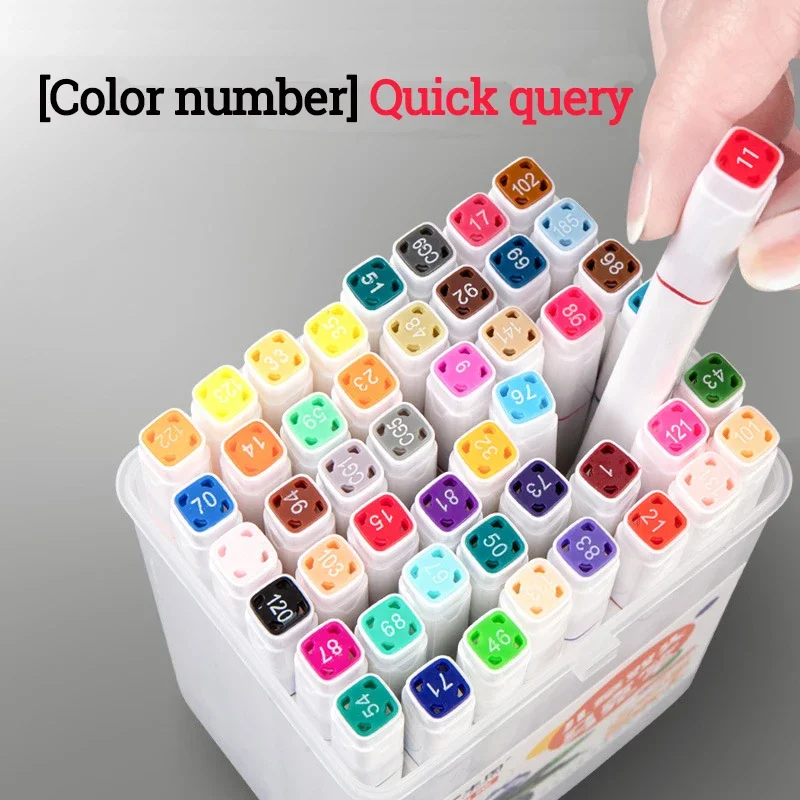 12-48Colors Markers Pens Set Manga Highlighter Washable Drawing For Artist Painting Students Art School Supplies Stationery