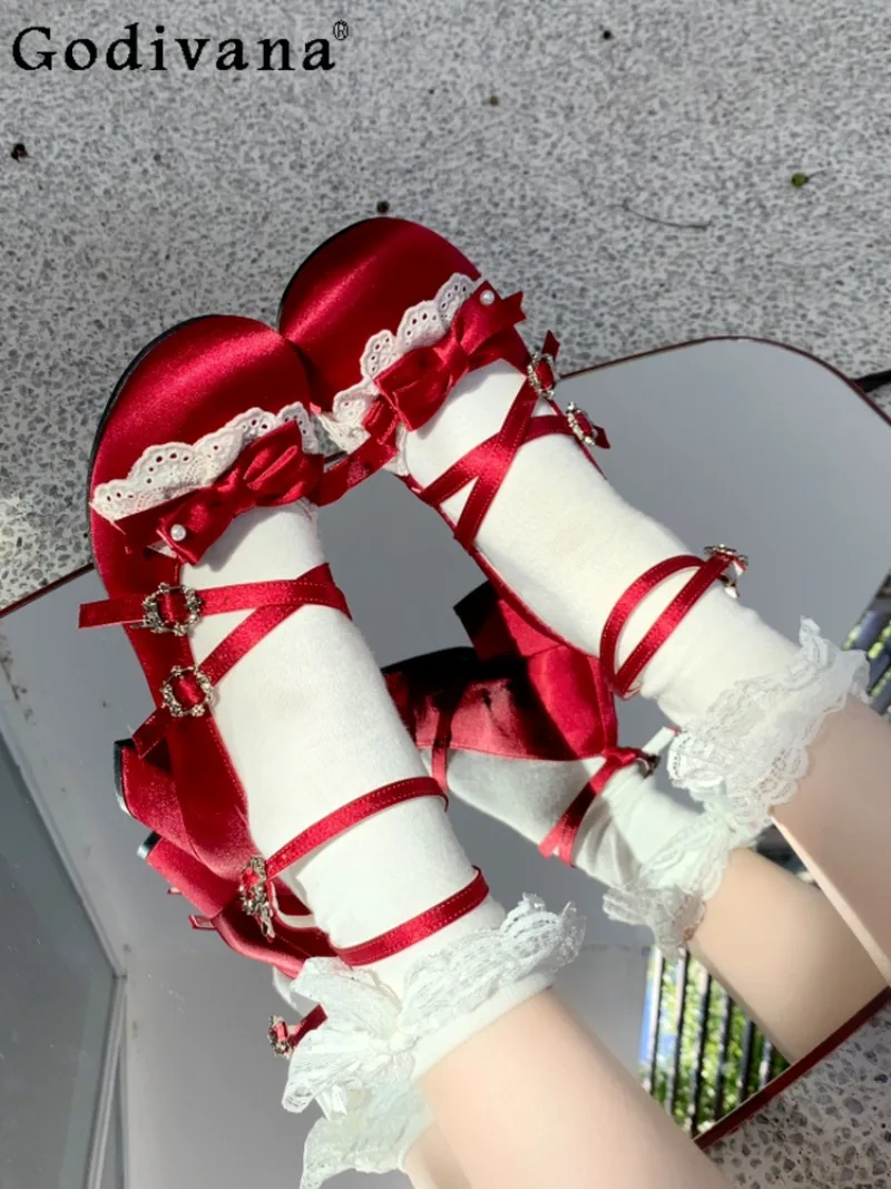 

Sweet Cute Doll Feeling Ancient Feeling Mary Jane Women's Single Shoes Round Head Thick Heel Japanese Original Lolita High Heels