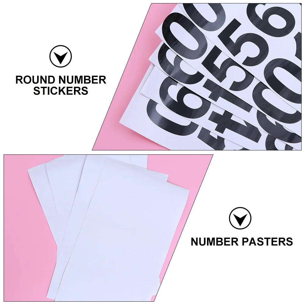 

6 Sheets Number Pasters Ornament Numeral Sign Stickers Sticky Serial PVC Decoration