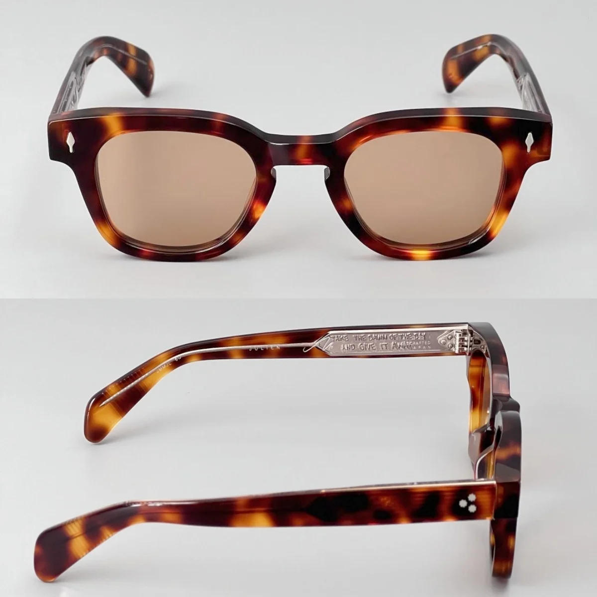 

JULIEN Thick Acetate Square Sunglasses Handmade Vintage Retro Designer UV400 Protection Unisex Fashion Eyewear