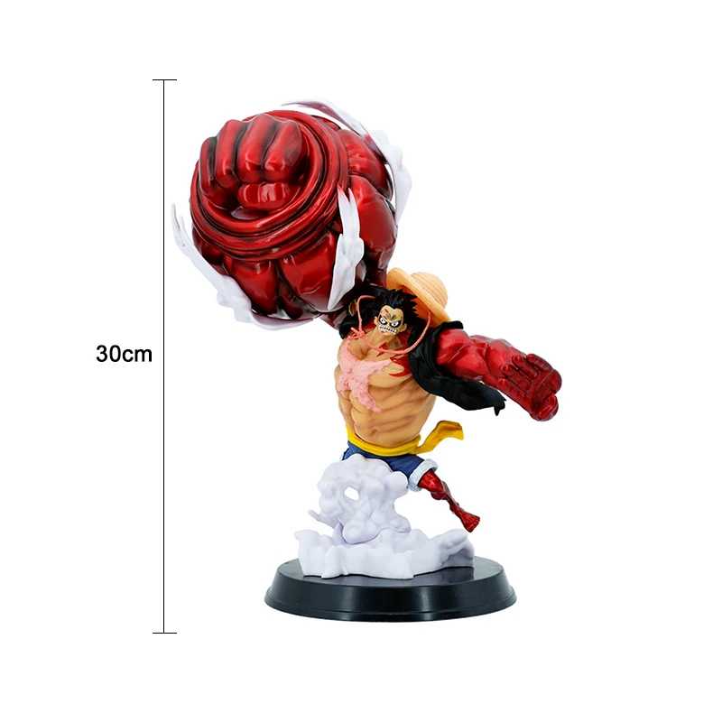 30cm One Piece Luffy Great Saruwang Gun 4th Gear Big Fist Luffy Anime Action Figure Model Pvc Statue Doll Collection Toys Gift