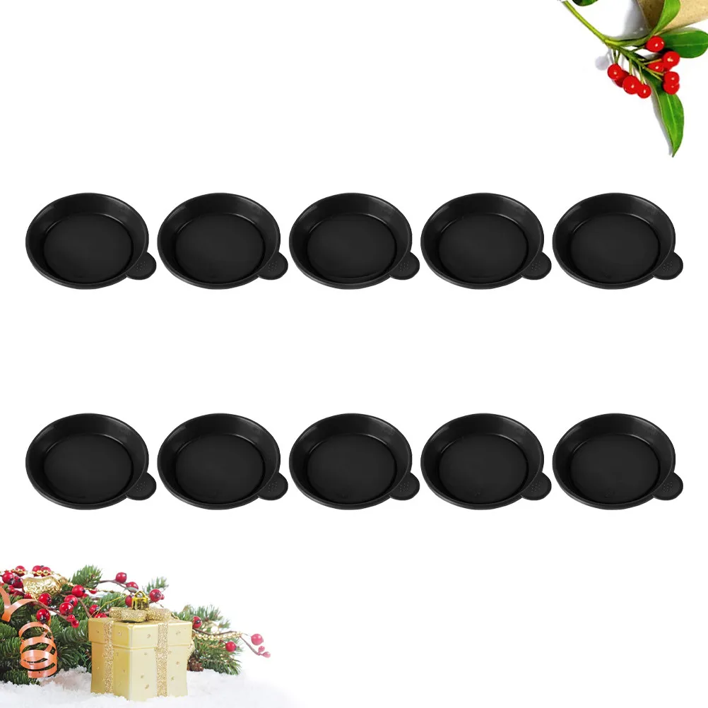 10Pcs Red Plastic Plant Pot Saucer Round Durable Flower Pot Tray Succulent Balcony Garden Use Deep Slot 6.8cm Diameter