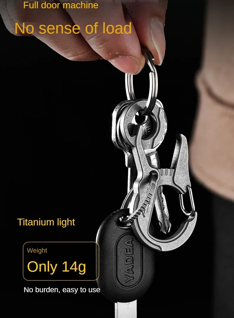 New year product titanium alloy metal key chains Multifunctional Bottle opener light keychain individuation keyring