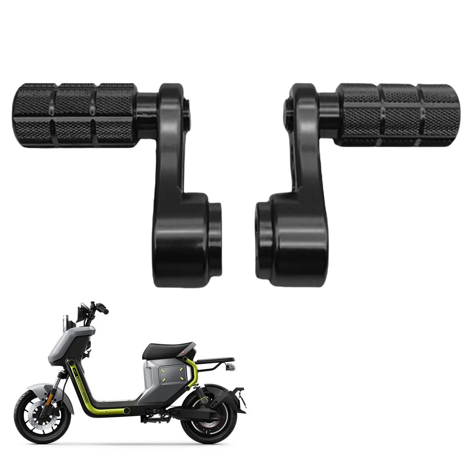 2 Piece Metal Electric Bike Conversion Crankset Thru Axle Crank Arm Rust Resistant Foot Rest Peg for Commuter Scooter