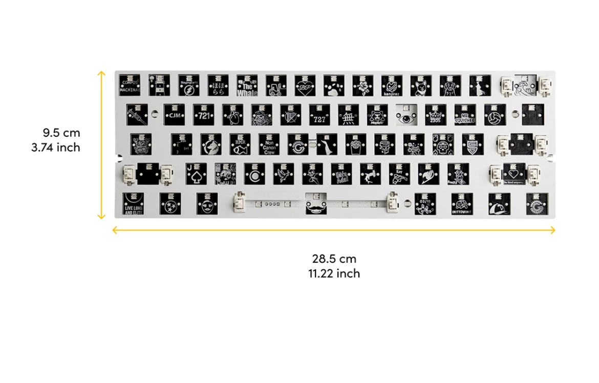 Wooting 60he+ 80he モジュール PCB カスタマイズされた磁気軸