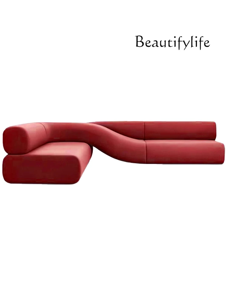 Designer Special-Shaped Sofa Modern Minimalist Creative Corner Living Room Irregular Fabric Sofa