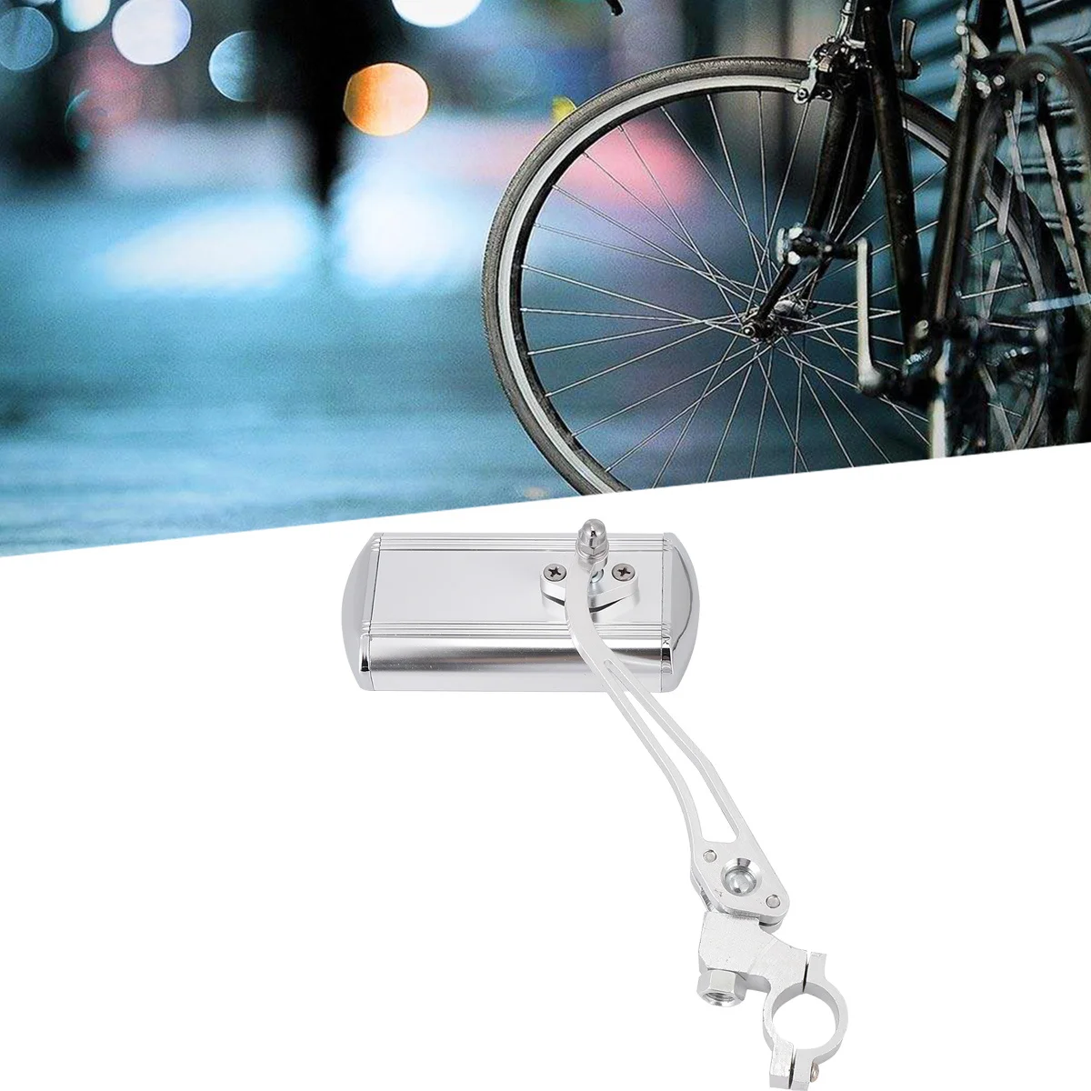 

Aluminium Alloy Rearview Mirror Bike Handlebar Rotational Hd Wide Angle 22mm Diameter Fashion Design Accessories Silver