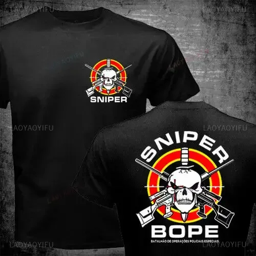 Brazil Military Unit BOPE Special Forces Sniper Men Tshirt Casual O-Neck Men Tee Shirt Cotton Streetwear Summer Man Short Sleeve