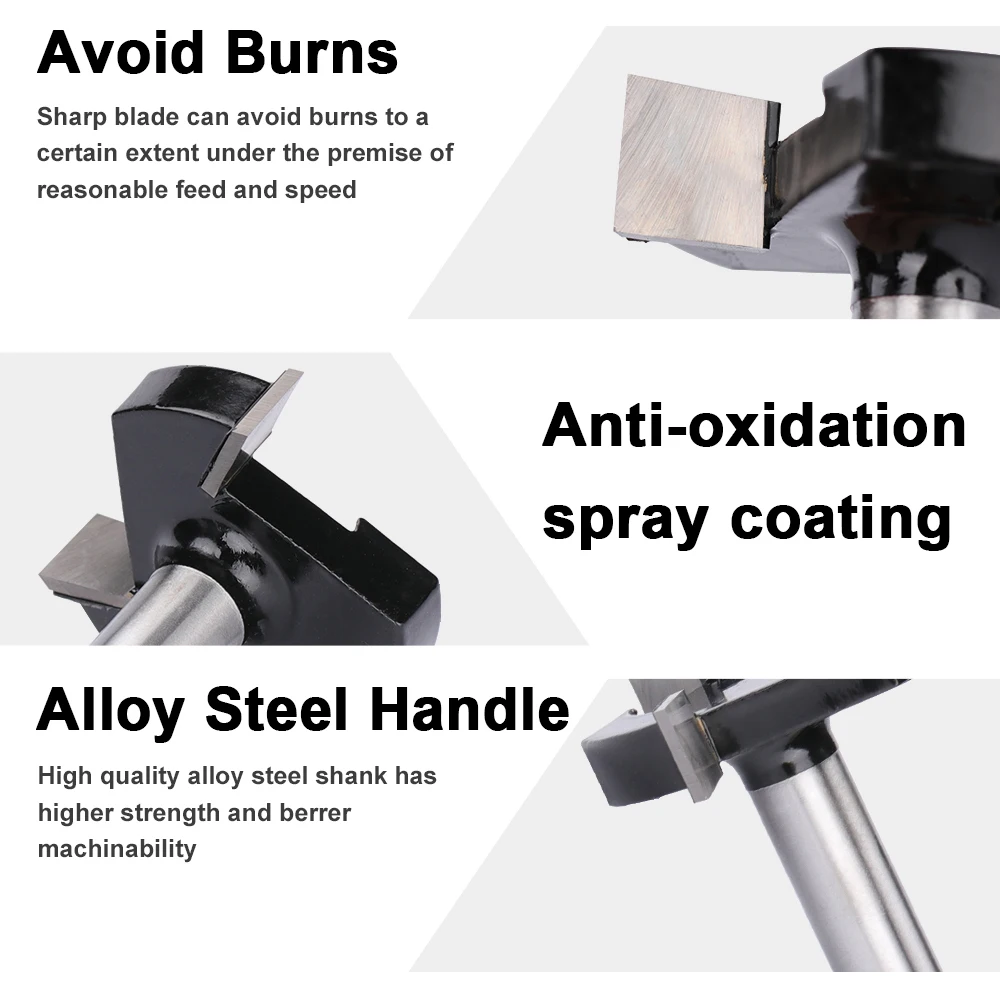 XCAN T-슬롯 라우터 비트 1/4″ 생크 3 톱니 슬래브 평탄화 라우터 비트 목공 라우터 비트