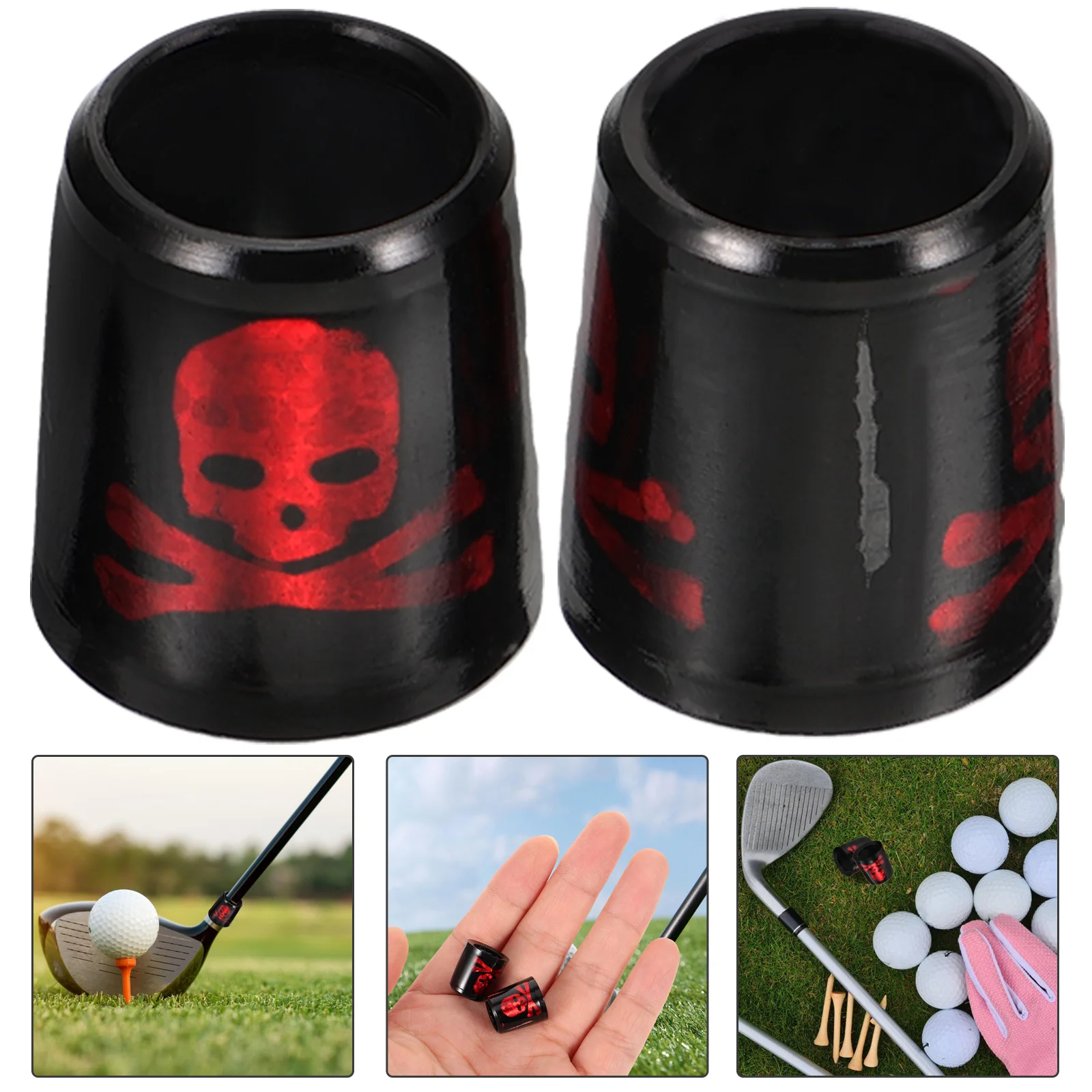 

2pcs Golf Club Rubber Cover Lightweight Ferrules Durable Golfing Cues Vibration Reduction Fit Most Clubs Prevent Damage During