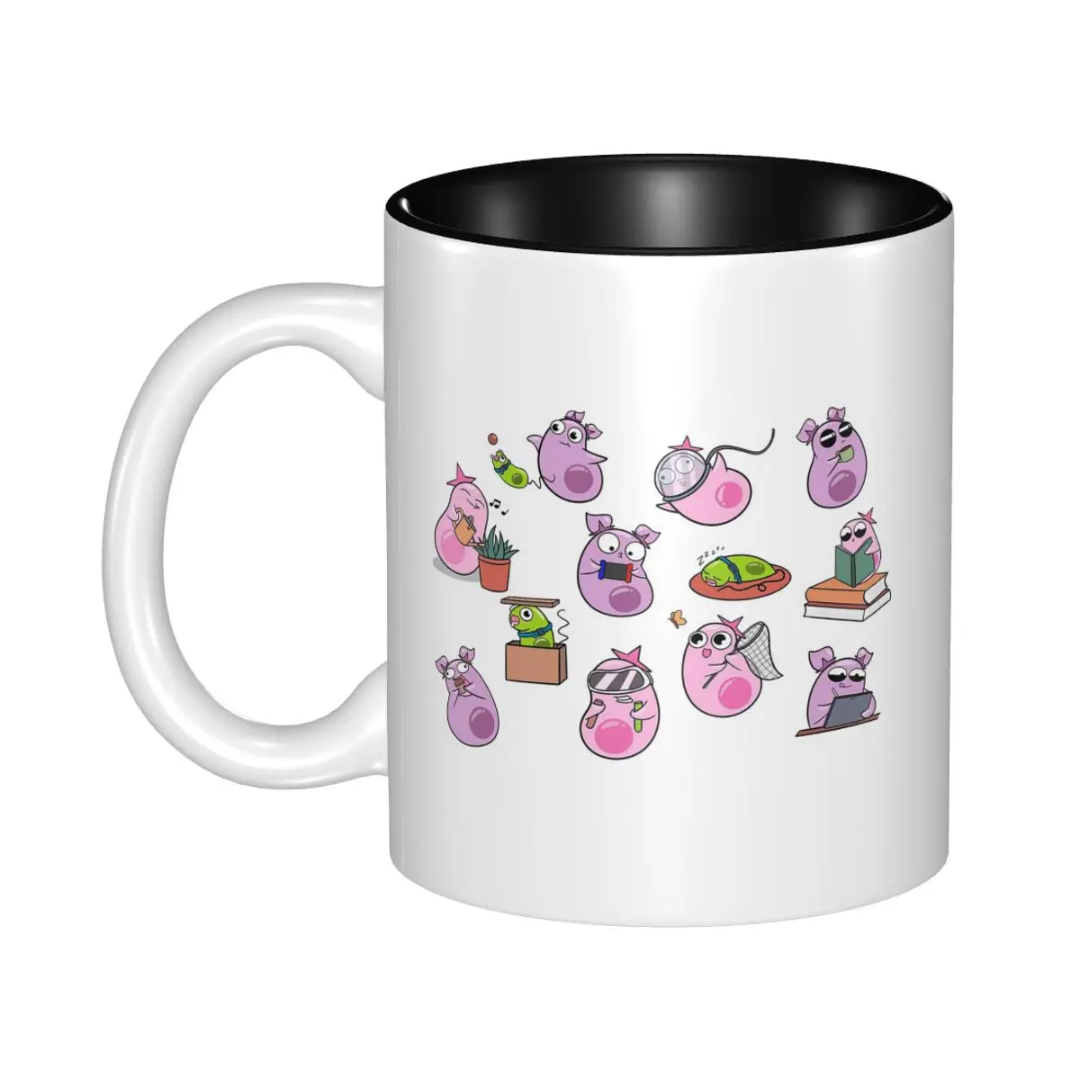 Amoeba Sisters Collage Mug Funny Ceramic Coffee Cups Tea Mugs Milk Cup Drinkware Gift for Friends