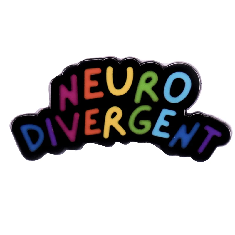 B2299 Cartoon Rainbow neuro divergent Briefcase Badges Lapel Pins for Backpack Enamel Pin Brooch on Clothes Jewelry Accessories