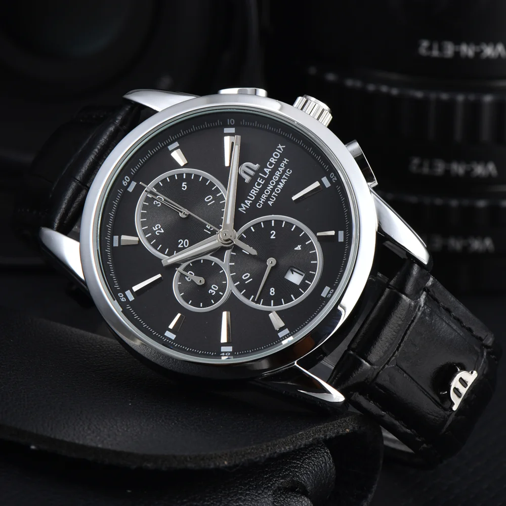 Modische TOP-Armbanduhren der Marke Maurice Lacroix für Herren, Multifunktions-Chronograph, Business-Sport, AAA-Herrenuhren