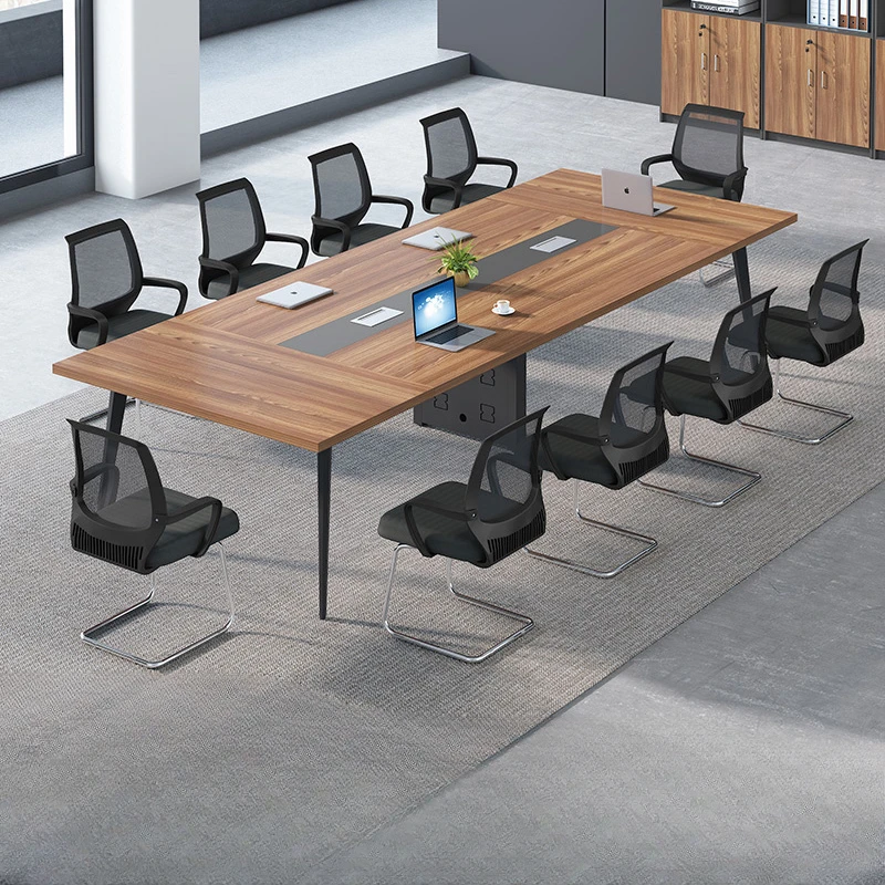 Conference table, long table, simple modern office, negotiation table, chair combination, rectangular training large table,