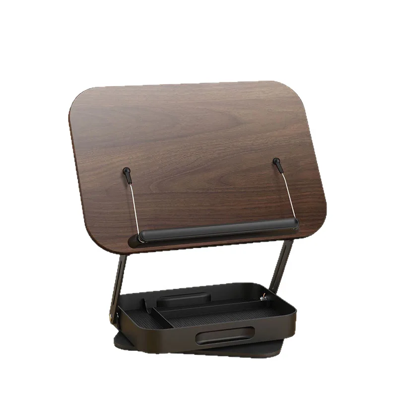 Solid wood storage reading stand Children's multi-functional reading stand Desktop telescopic wooden folding reading stand