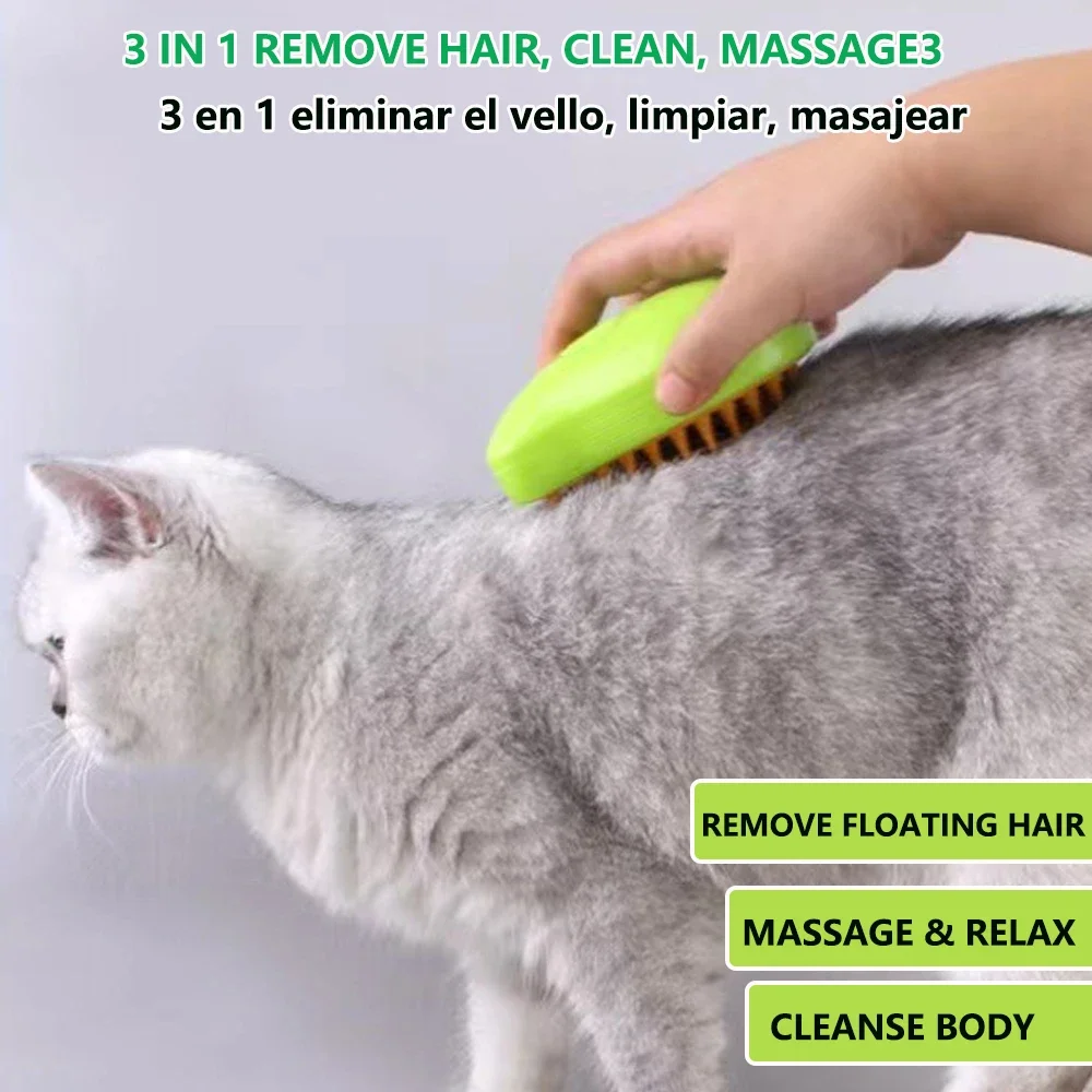 1/2Pcs 3 in 1 Cat Steam Brush Steamy Dog Brush Electric Spray Cat Hair Brushes for Massage Pet Grooming Comb Hair Removal Combs