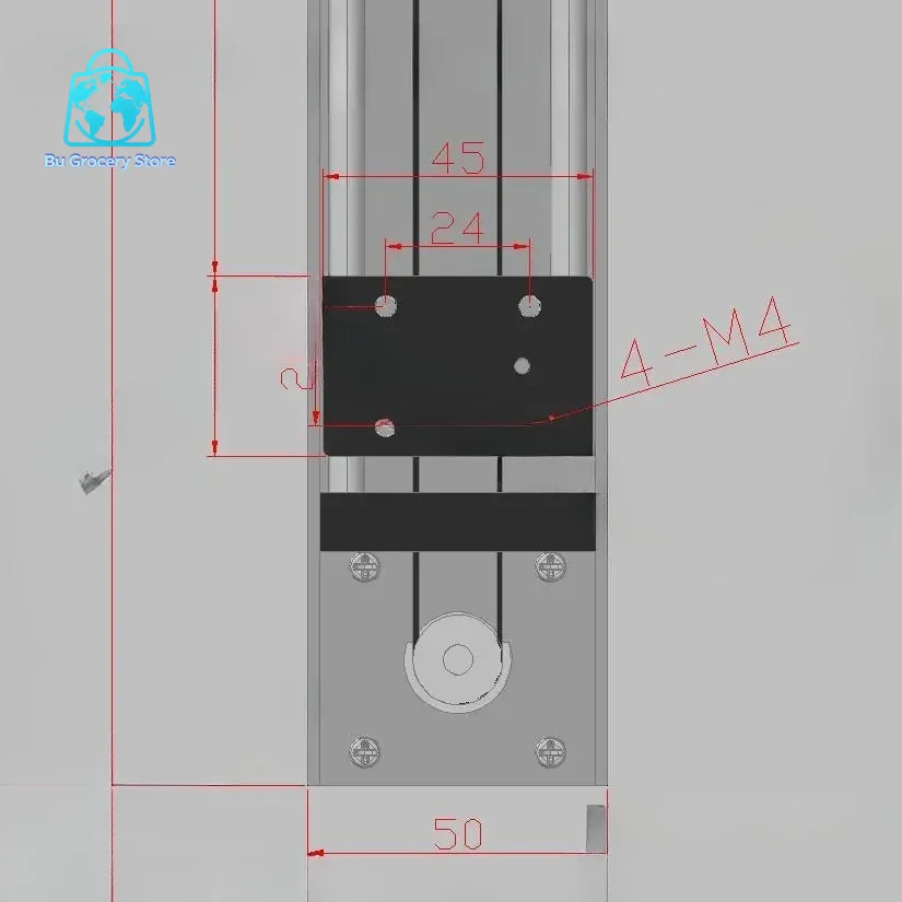 520 DC geared motor, linear sliding table module, with limit switches at both ends