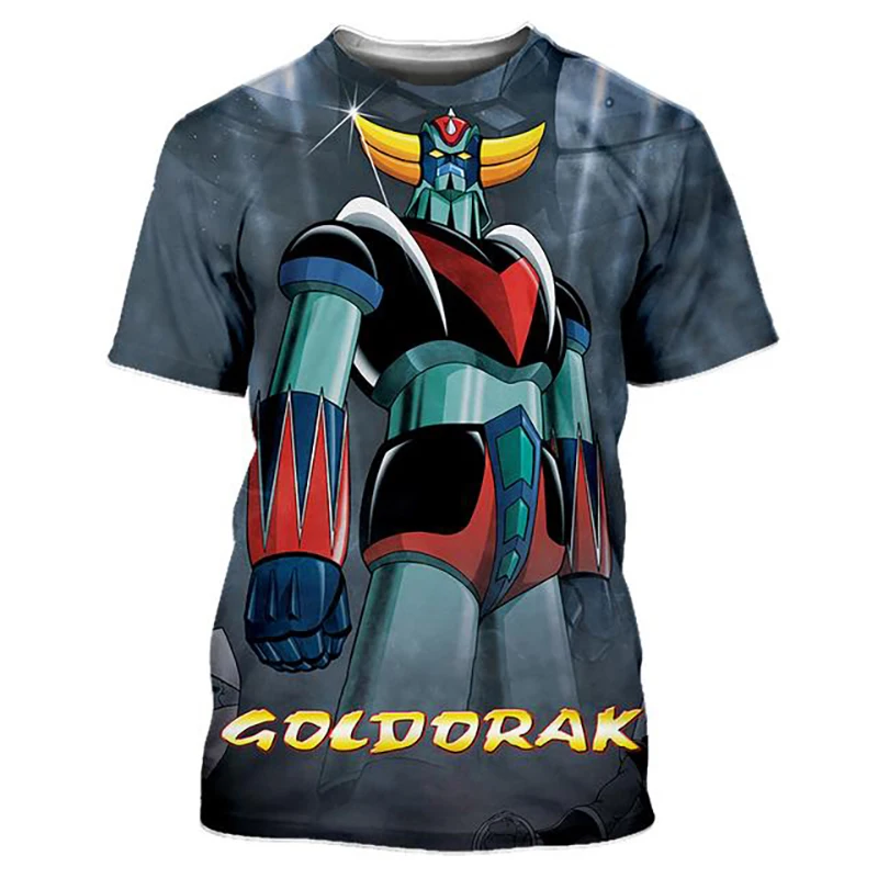 

Летние футболки Goldorak с аниме НЛО Robot Grendizer и 3D принтом для мужчин и женщин, модная футболка большого размера, детские футболки в стиле Харадзюку, топы, одежда