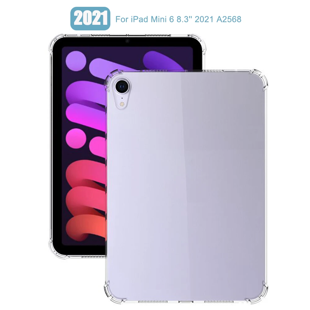 Shockproof Silicone Case For iPad Mini 6 2021 8.3'' mini6 A2568 8.3 inch TPU Flexible Bumper Clear Transparent Back Cover