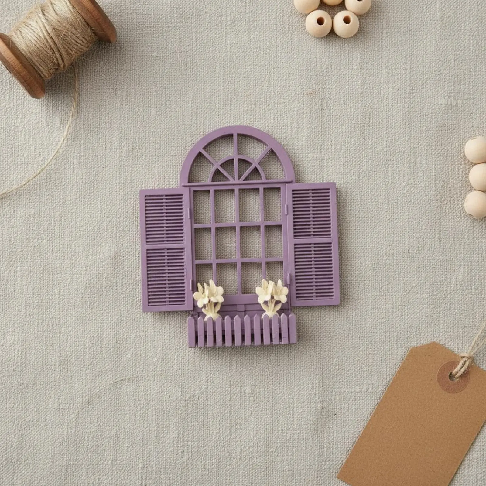 

Dollhouse Window Model Detailed Frame 1:12 Scale Window Decoration Easy to Install Lightweight