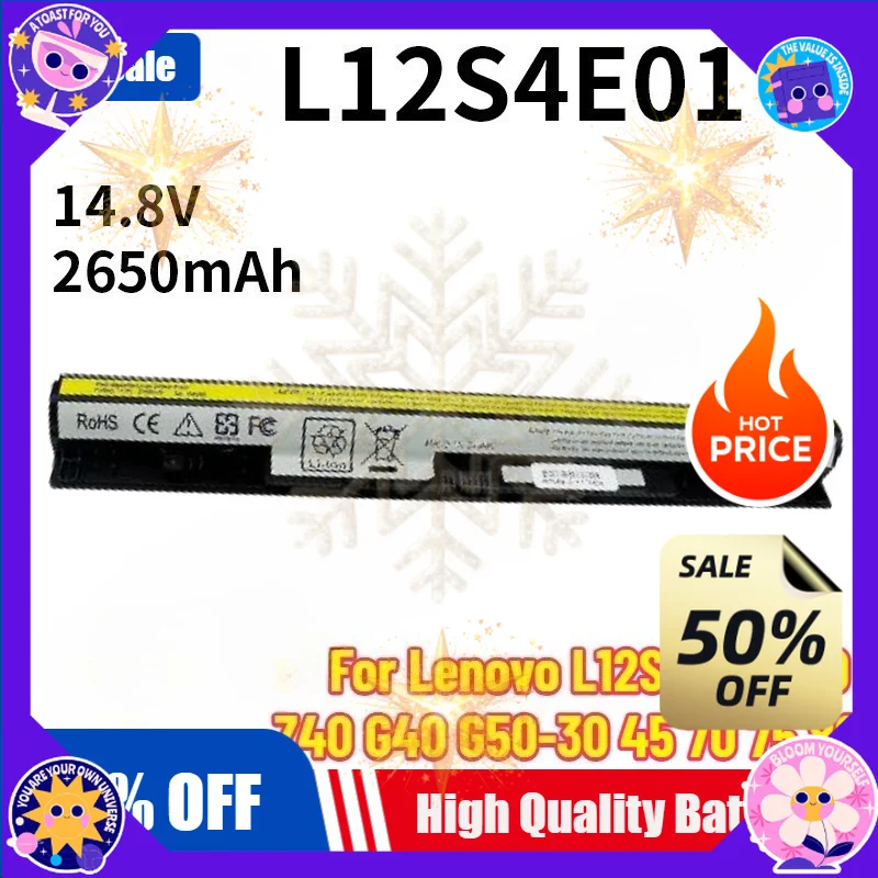 SWZY For Lenovo G50 G50-45 L12S4A02 L12M4A02 L12M4E01 Z50 L12L4E01 L12L4A02 Z50-70 Z70-80 G505S G500S  L12S4E01 Battery G400S