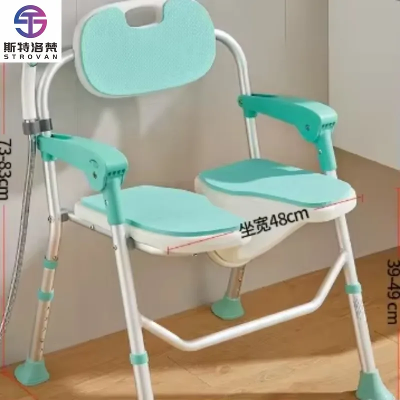 

Современный настенный складной стул из массива дерева для ванной комнаты, для пожилых людей и беременных женщин, алюминиевое сиденье для душа