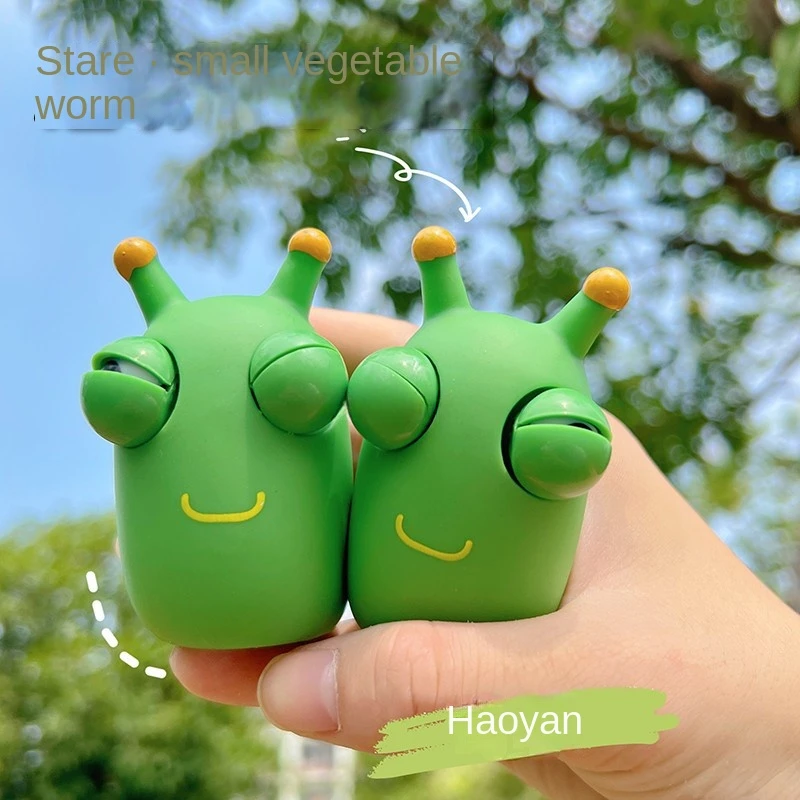 Hot sale cute staring beetles decompression artifact decompression popping eye caterpillar pinching fun children's toys