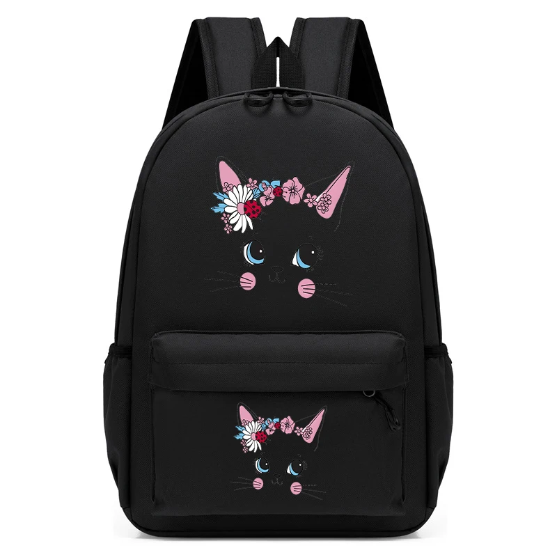 Kinder rucksack für Schul mode Schult aschen für Kinder Cartoon niedlichen Katzen gesichts druck Schul rucksack Taschen Kindergarten Bücher tasche