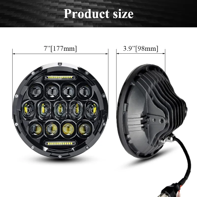 7 Inch Offroad LED Headlight Spot Head Light Car H4 Work Lamp For Motor Yamaha Harley Road King SUV Jeep Wrangler Jk Lada Niva